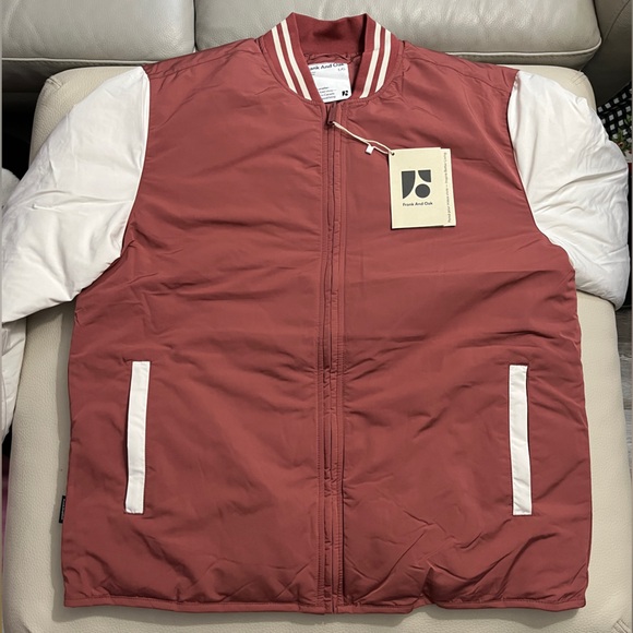 NWT - Frank & Oak Men's Reversible The Varsity Skyline Bomber Jacket - Size L - Picture 7 of 16